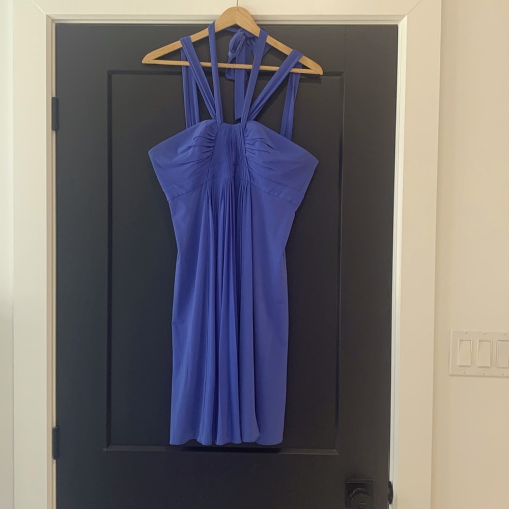 BCBGMaxAzria Blue Halter Dress